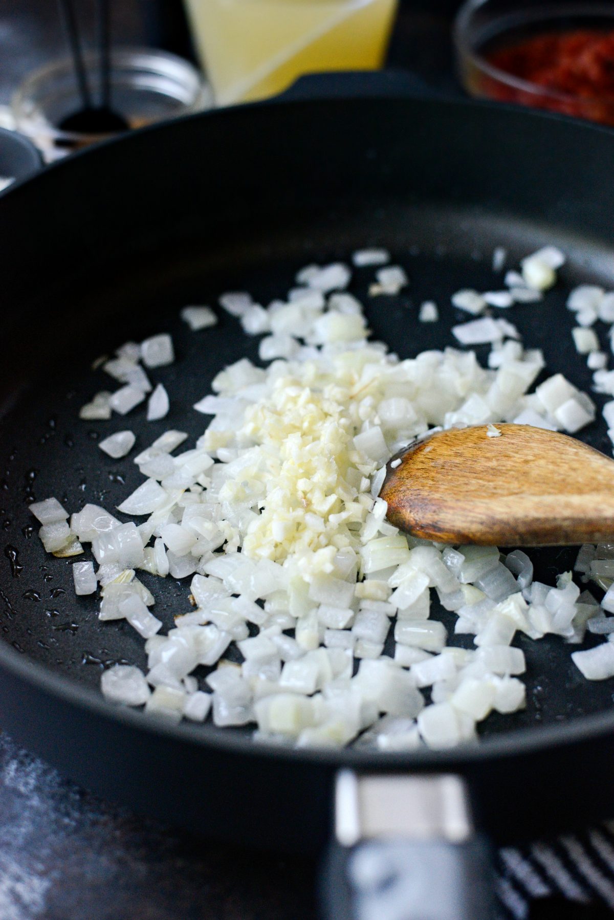 saute and then add garlic