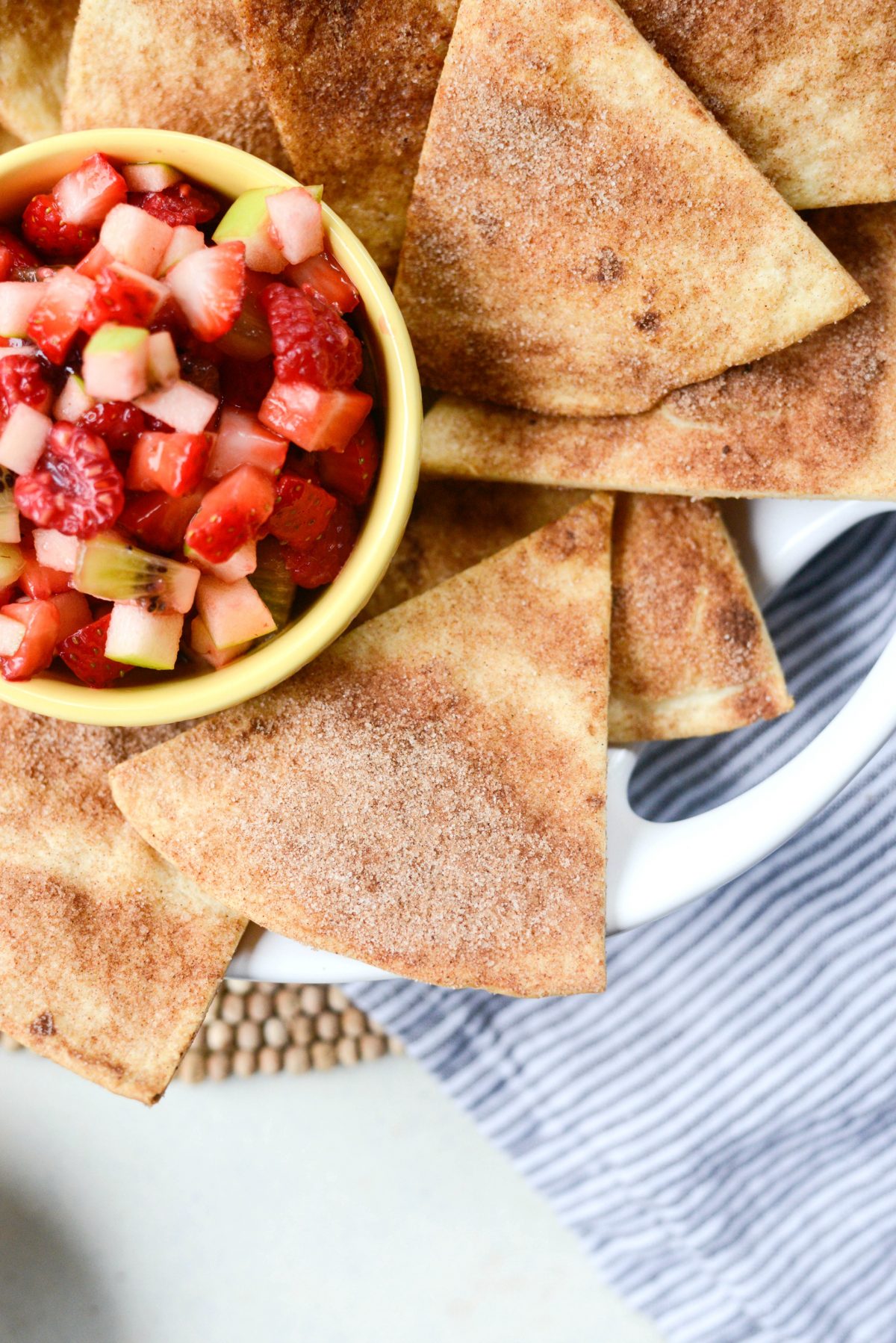 Fruit Salsa with Baked Cinnamon Sugar Chips