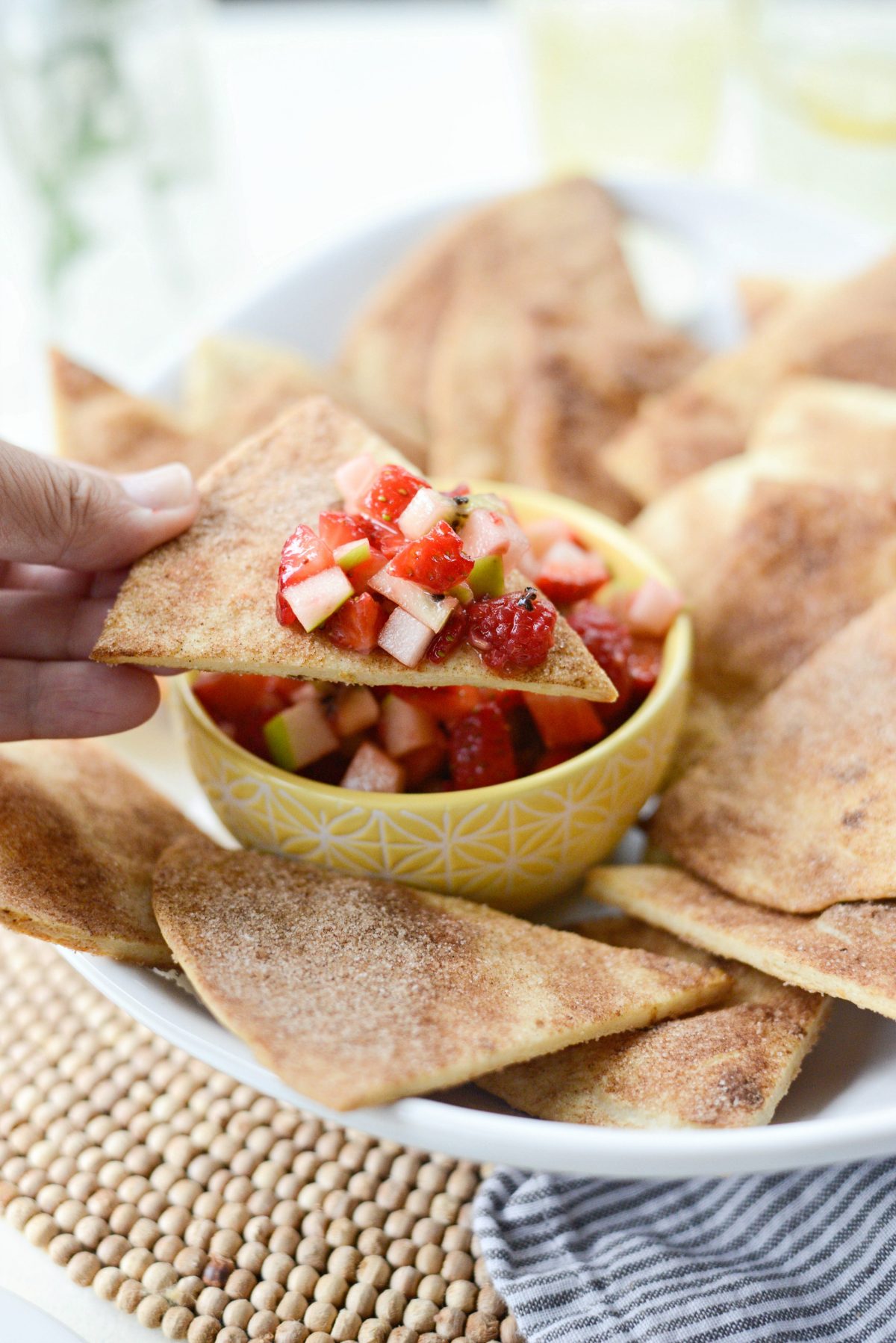 Fruit Salsa with Baked Cinnamon Sugar Chips