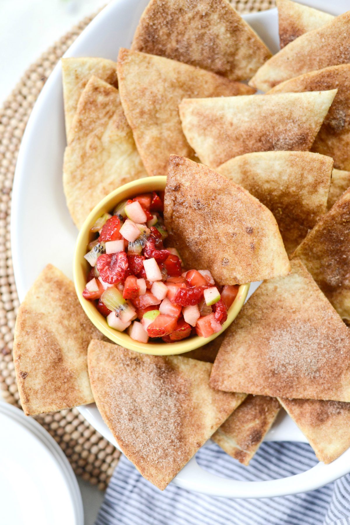 Fruit Salsa with Baked Cinnamon Sugar Chips