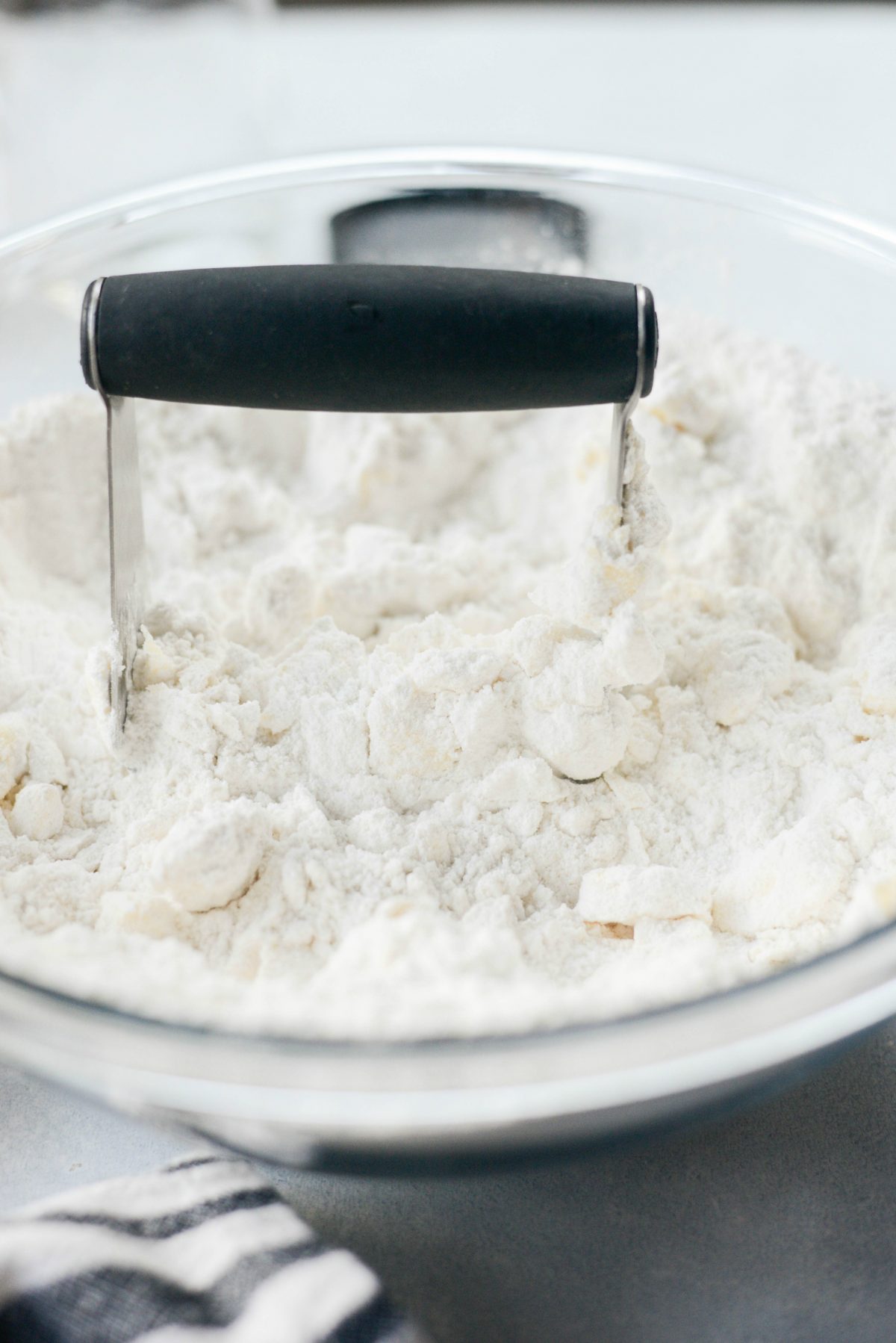 cut butter into dry ingredients using a pastry blender