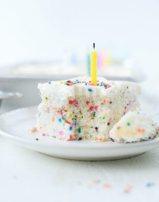 bite missing from Homemade Funfetti Cake