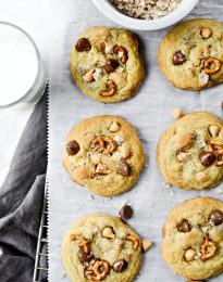 Sea Salt Chocolate Chip Butterscotch Pretzel Cookies