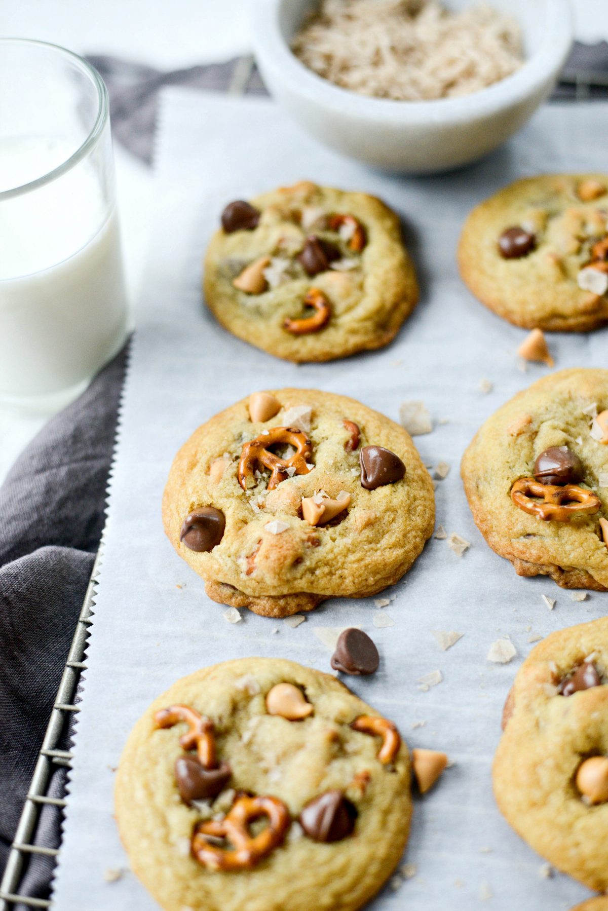 Sea Salt Chocolate Chip Butterscotch Pretzel Cookies