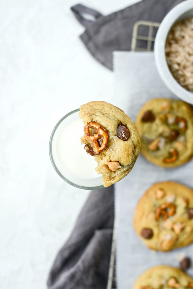 Sea Salt Chocolate Chip Butterscotch Pretzel Cookies Simply Scratch