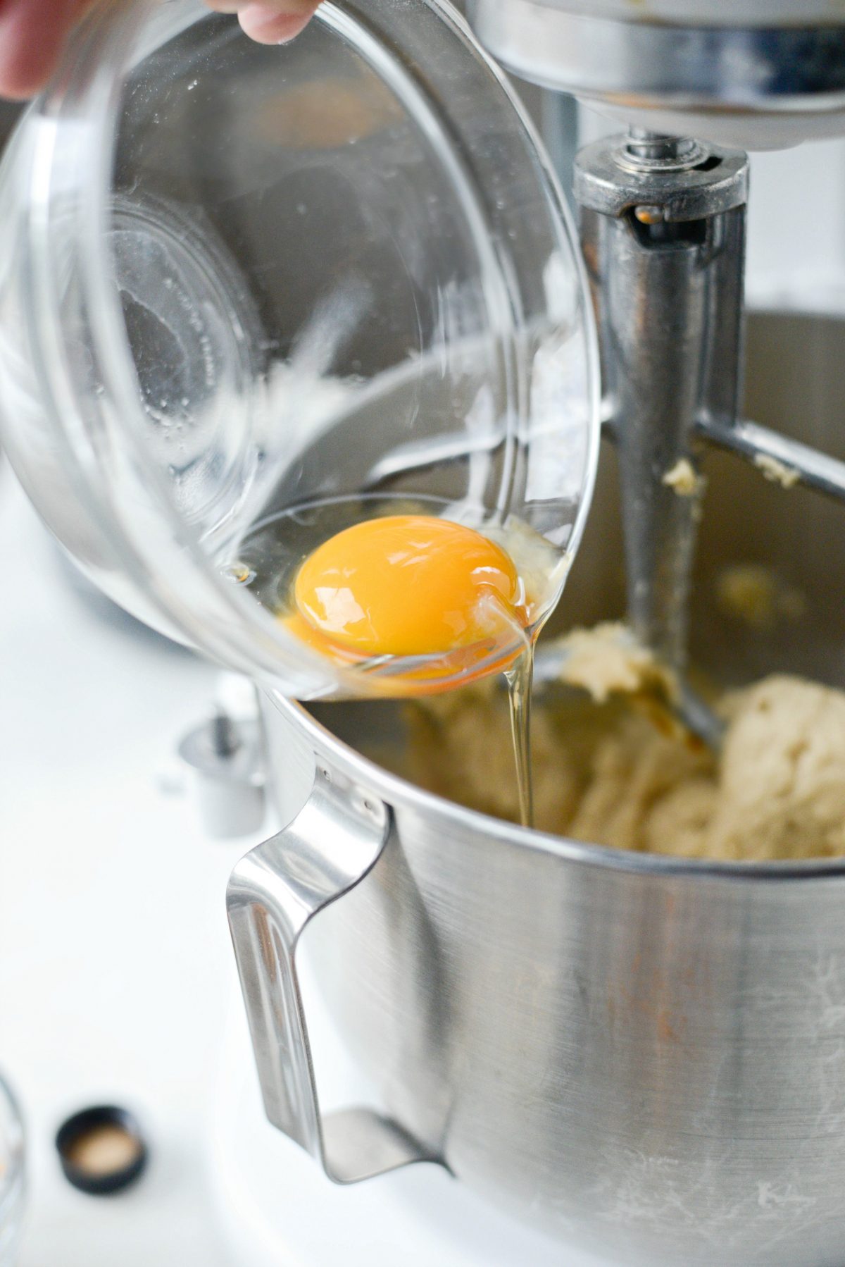 add egg to mixer