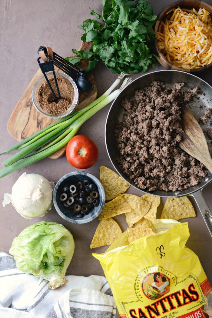 Loaded Taco Nachos ingredients