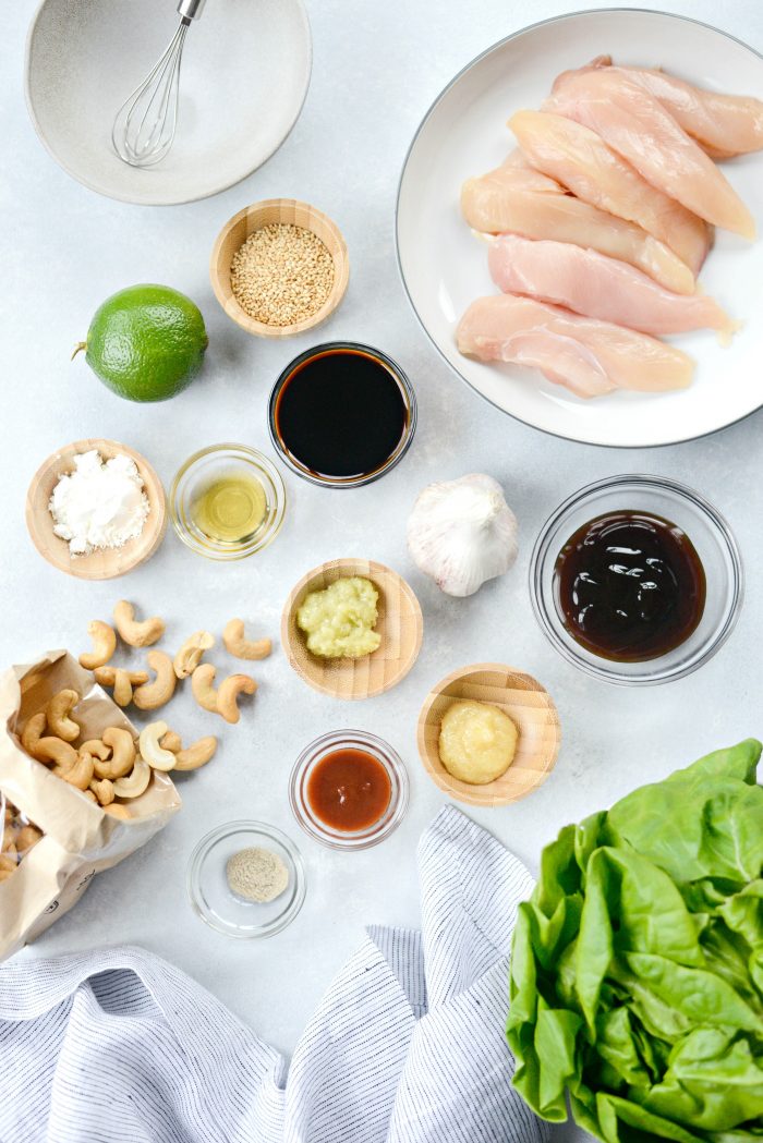 Thai Cashew Chicken Lettuce Wraps ingredients