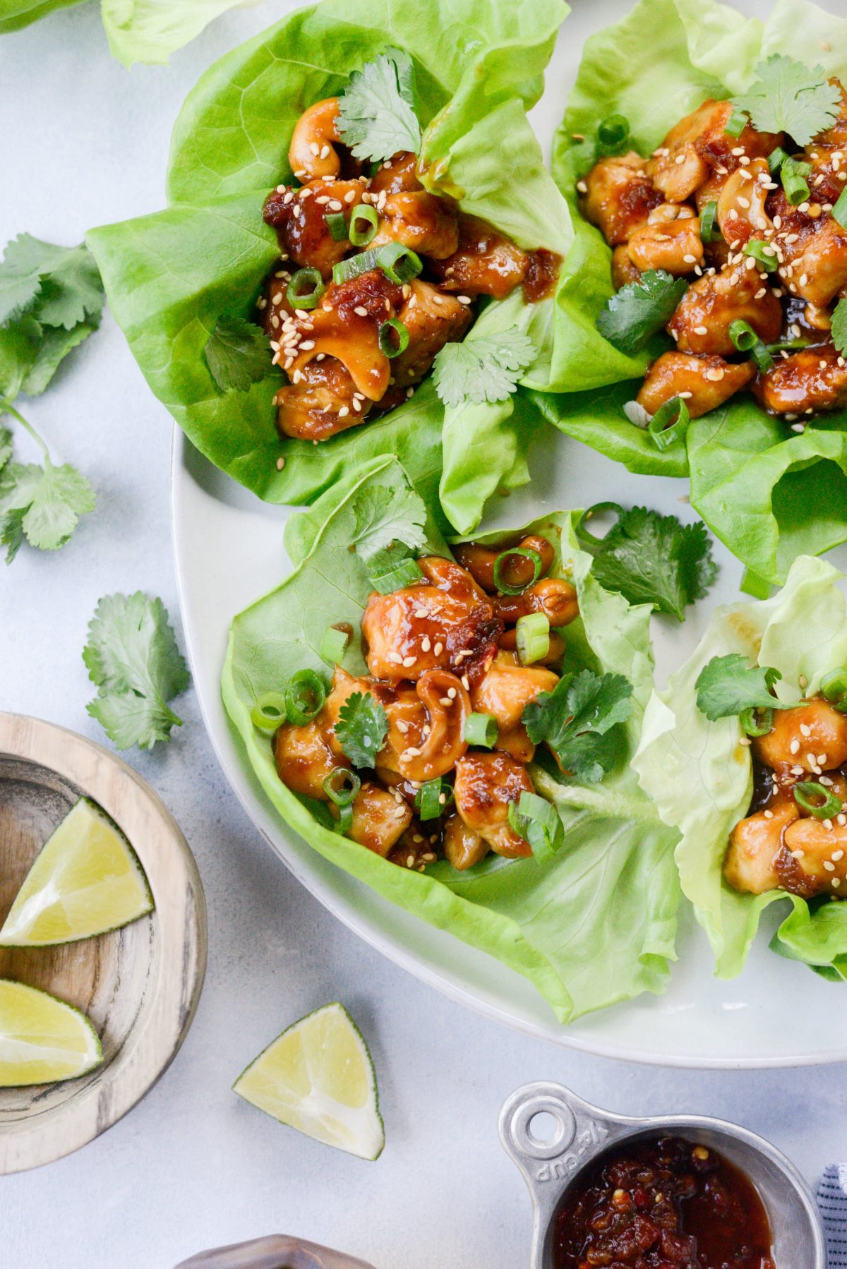 Thai Cashew Chicken Lettuce Wraps