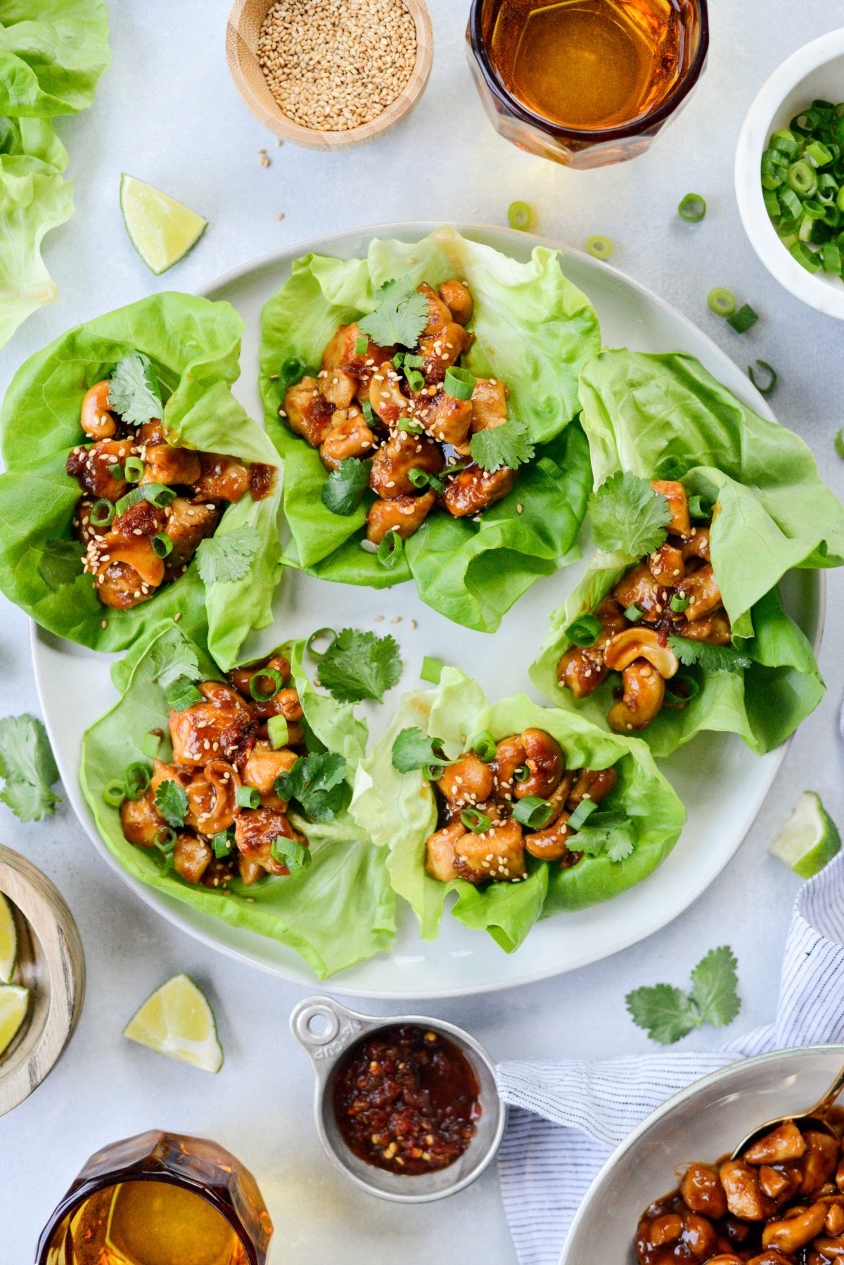 Thai Cashew Chicken Lettuce Wraps