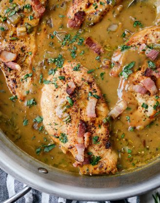 Herb Apple Cider Bacon Chicken