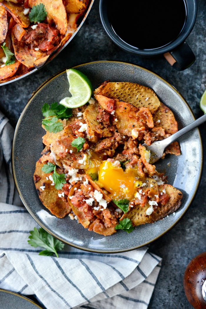 Chorizo Sweet Potato Chilaquiles