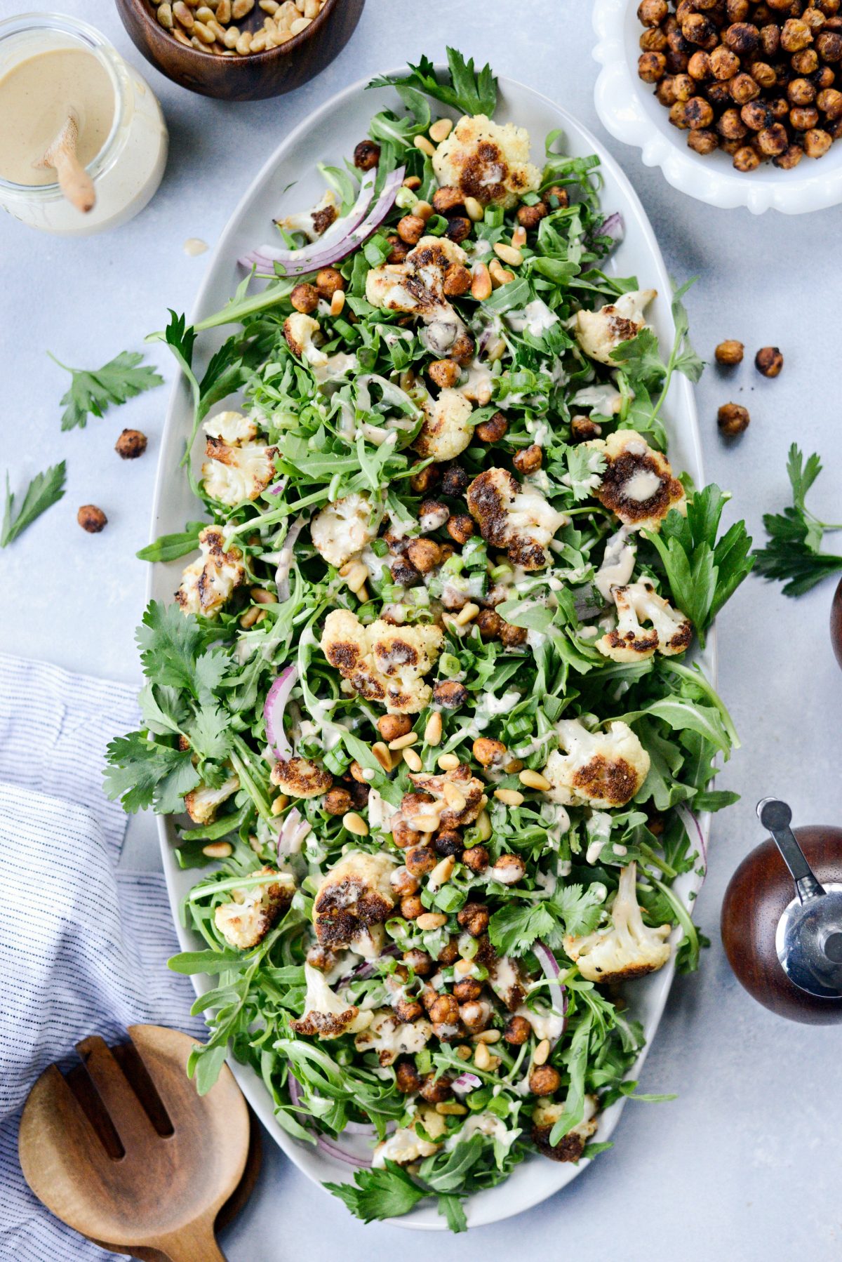 Roasted Cauliflower Shawarma Chickpea Salad