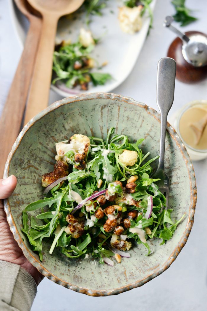 Roasted Cauliflower Shawarma Chickpea Salad