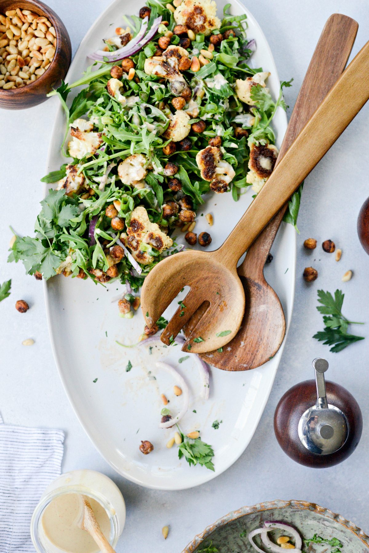 Roasted Cauliflower Shawarma Chickpea Salad