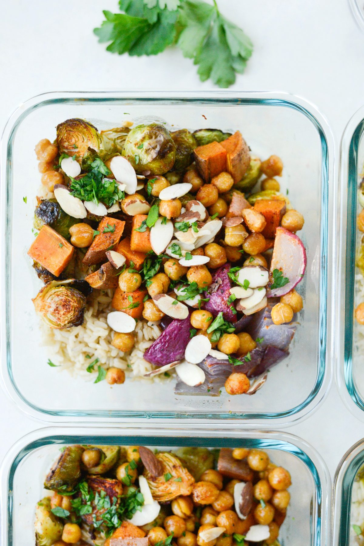 top with almonds and parsley