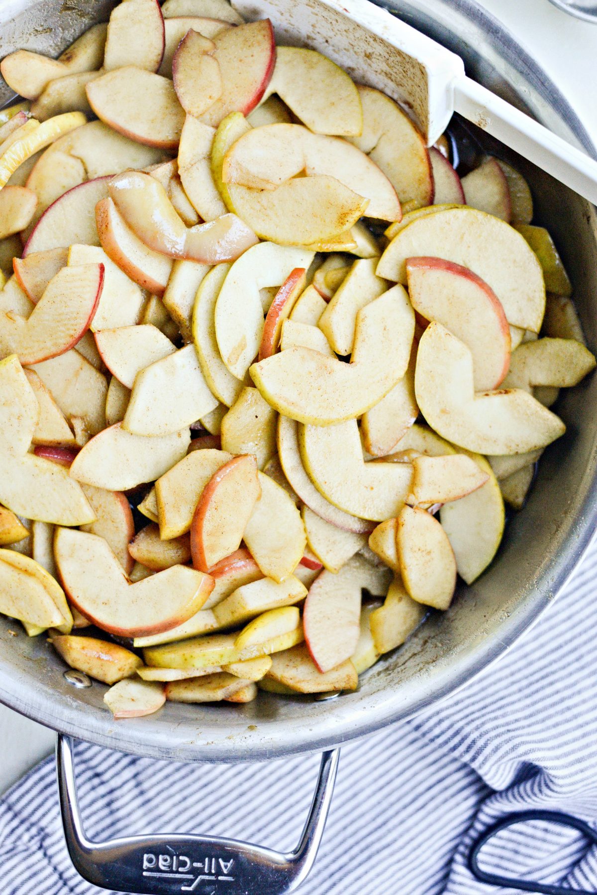 combined apples, sugars, lemon juice and spices.