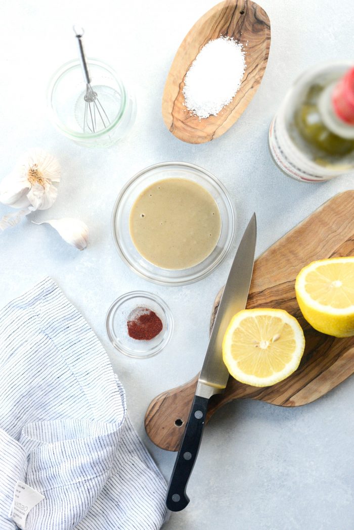 Simple Lemon Tahini Dressing ingredients