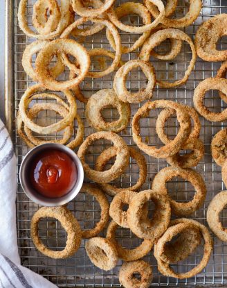 Air Fryer Beer Battered Onion Rings l SimplyScratch.com