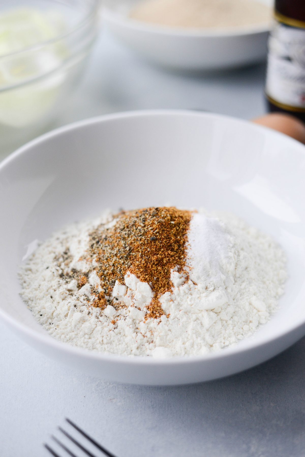 seasoning and flour in a bowl