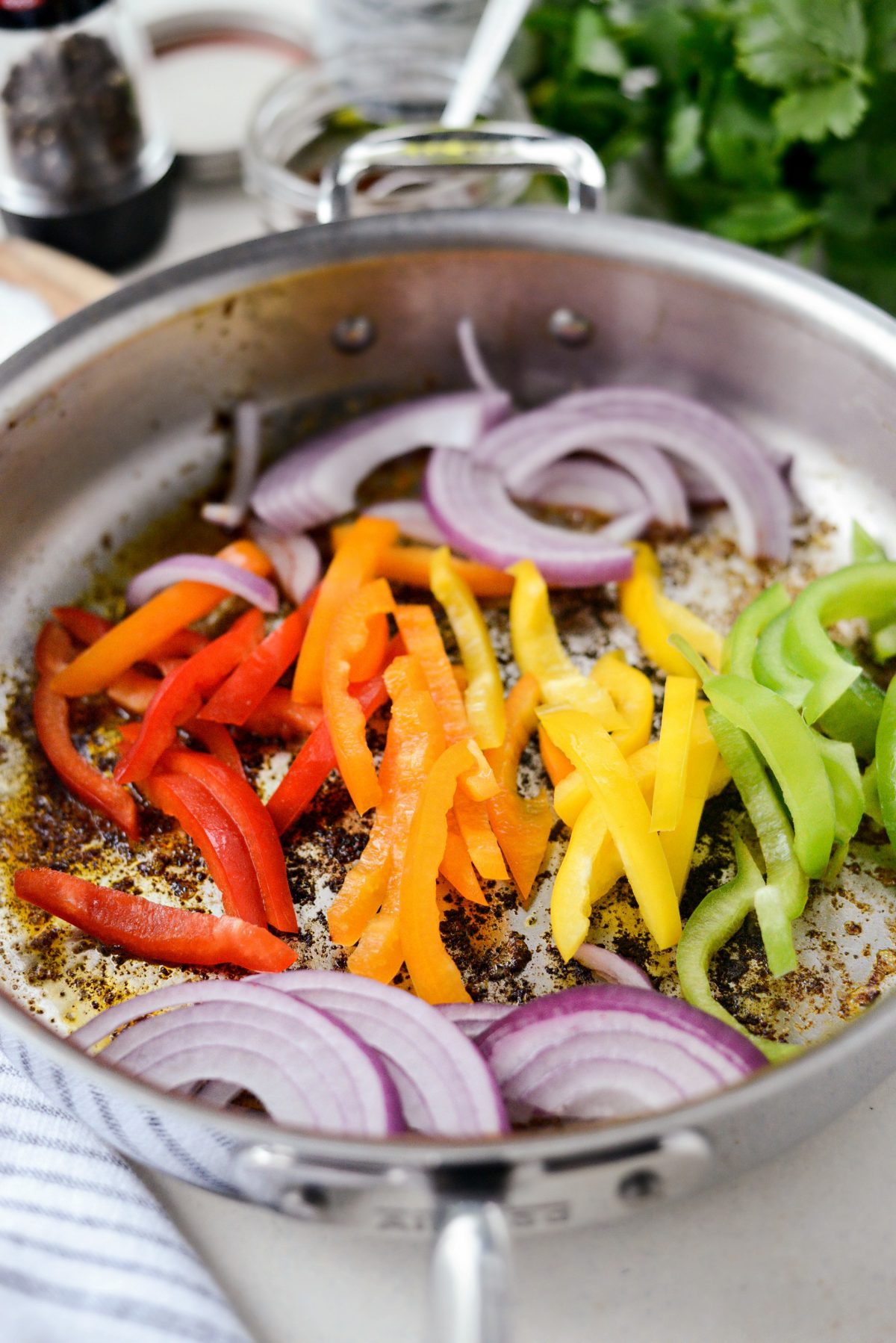 add veggies to the same skillet.