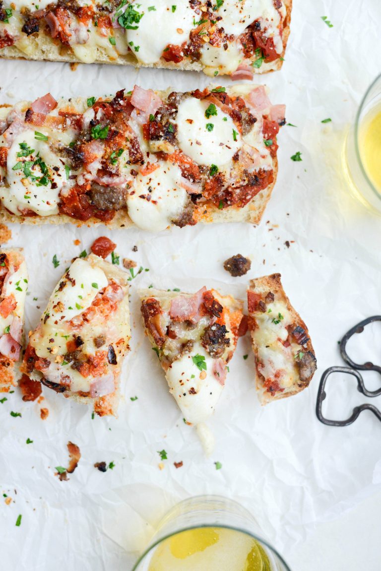 Meat Lovers Ciabatta Pizzas with Mozz Bombs - Simply Scratch
