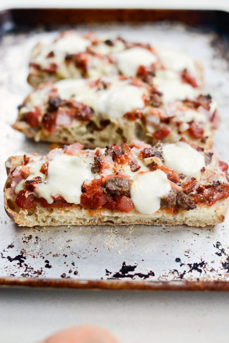 Meat Lovers Ciabatta Pizzas with Mozz Bombs - Simply Scratch