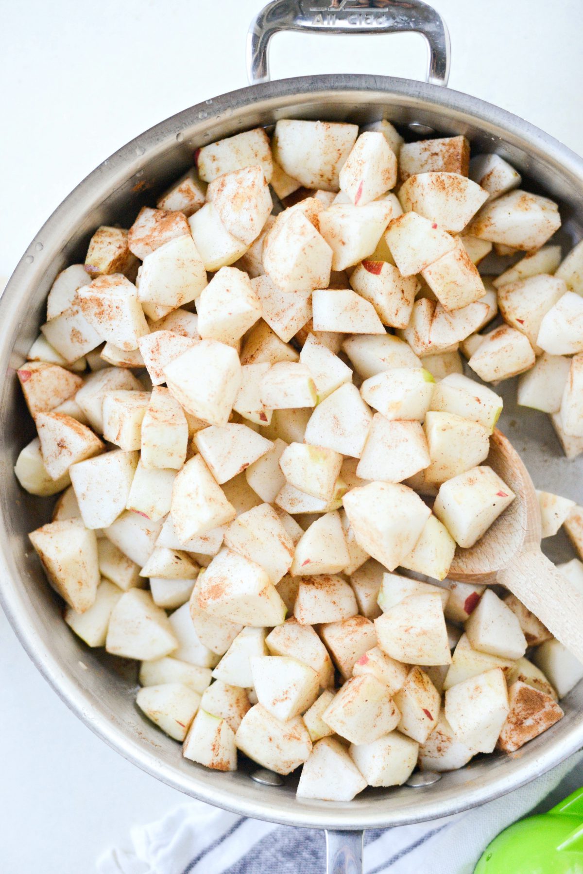 apples tossed in spices and lemon juice