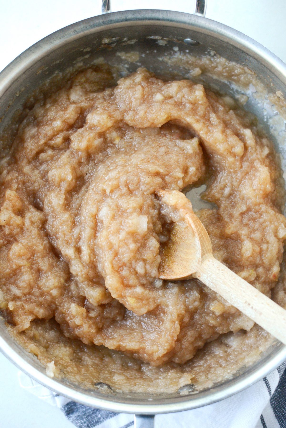 mashed Applesauce in skillet