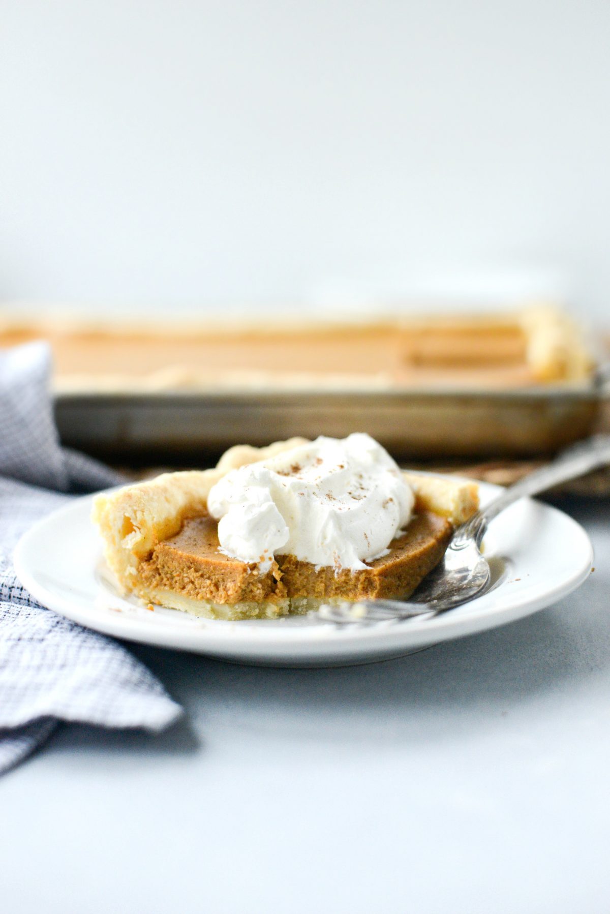 bite missing from piece of Pumpkin Slab Pie