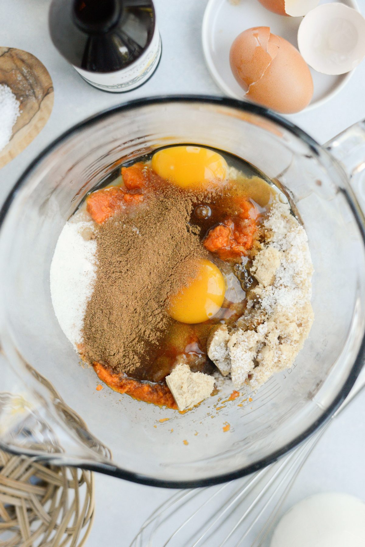 wet ingredients in bowl