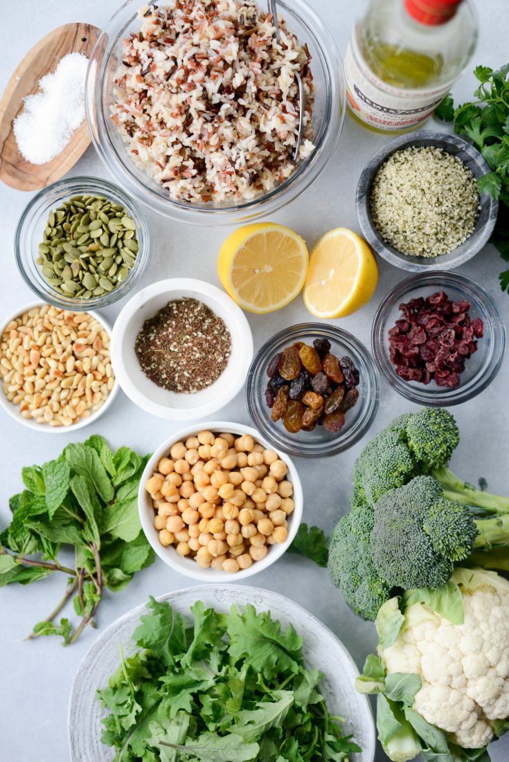 Roasted Broccoli Cauliflower Kale Salad Simply Scratch