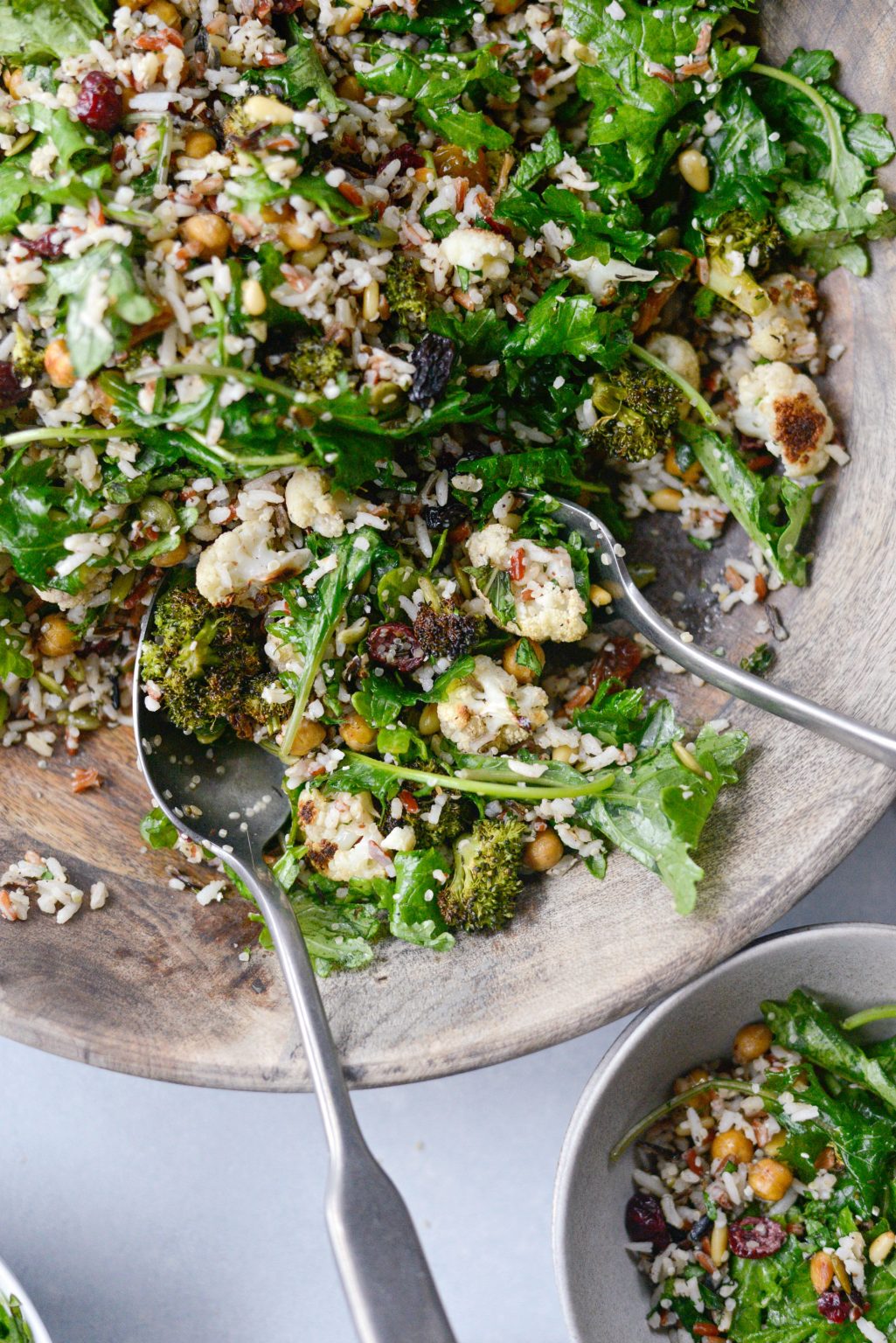 Roasted Broccoli Cauliflower Kale Salad Simply Scratch