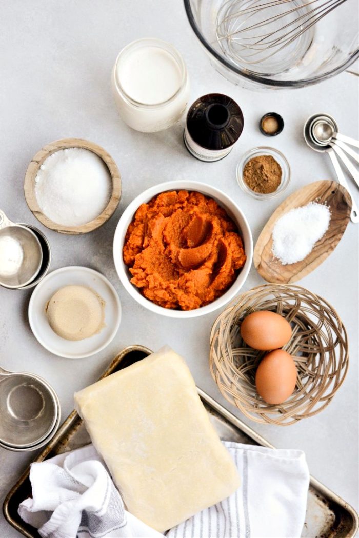 ingredients for Pumpkin Slab Pie