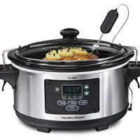 ハミルトンビーチ33969A6クォートプログラマブルセットW/温度プローブスロークッカー、ステンレス鋼を忘れ