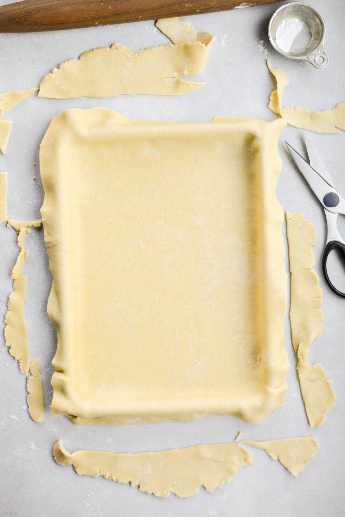 trim off the excess dough