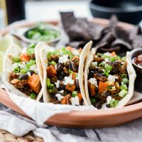 Chorizo Sweet Potato Black Bean Tacos l SimplyScratch.com