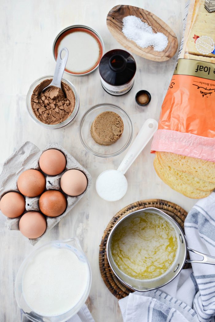 Gingerbread French Toast Bake ingredients 