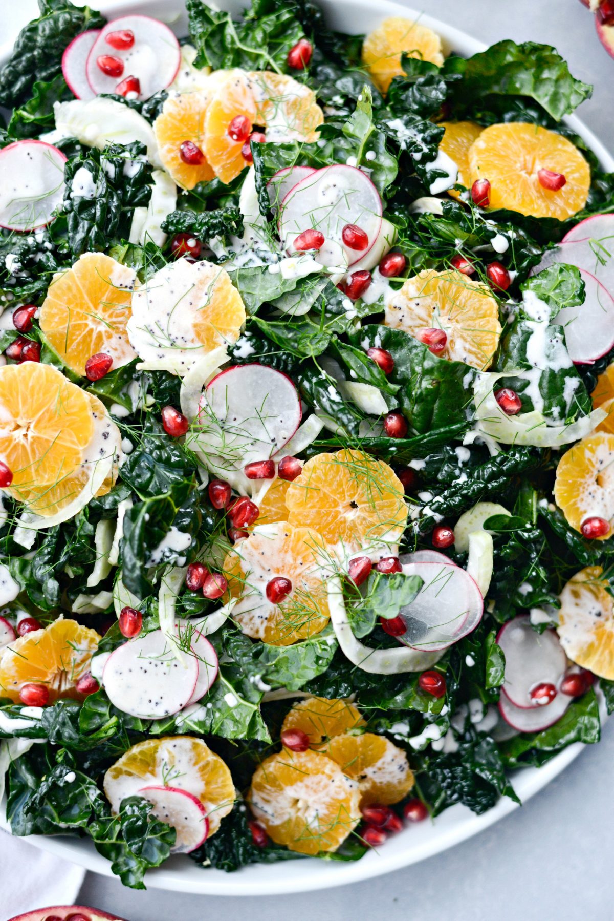 Winter Clementine Fennel and Kale Salad close up