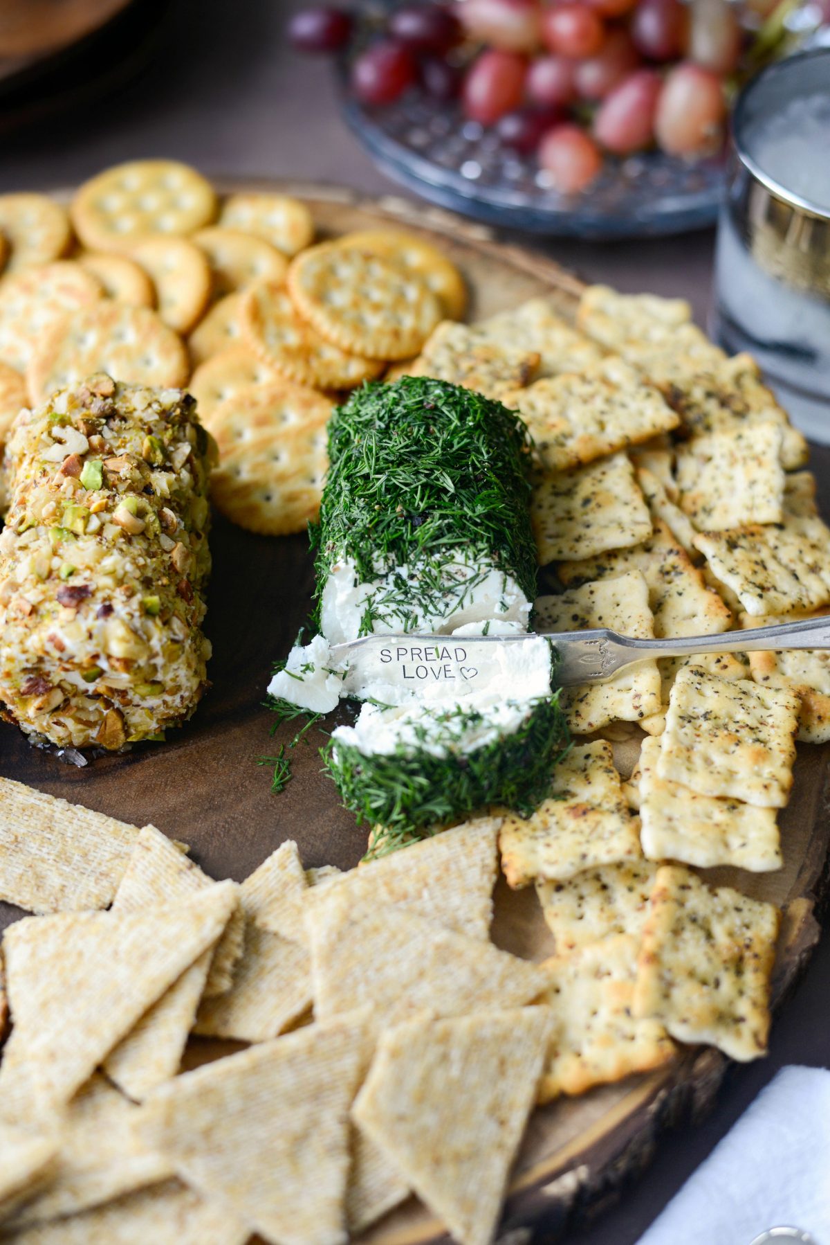 Christmas Goat Cheese Trio close up of dill goat cheese