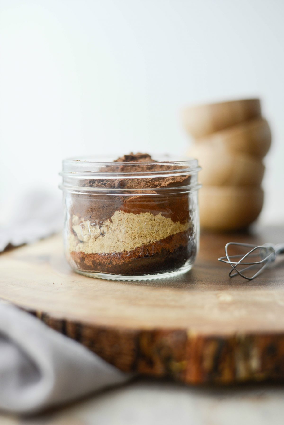 layered spices in jar