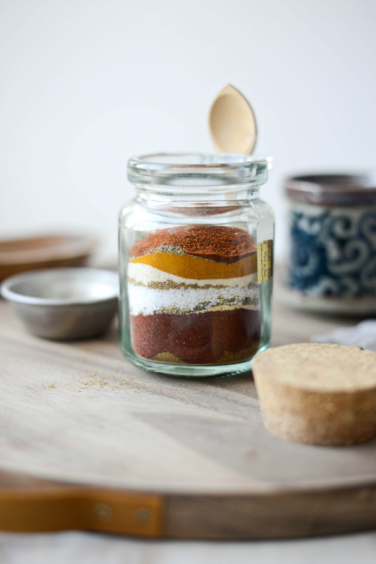 spices layered in jar