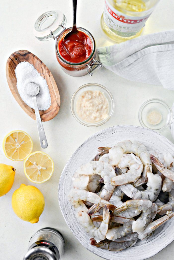 Roasted shrimp with homemade cocktail sauce