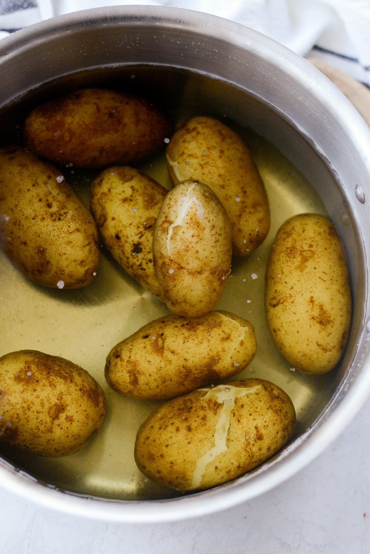 cooked potatoes in a pot
