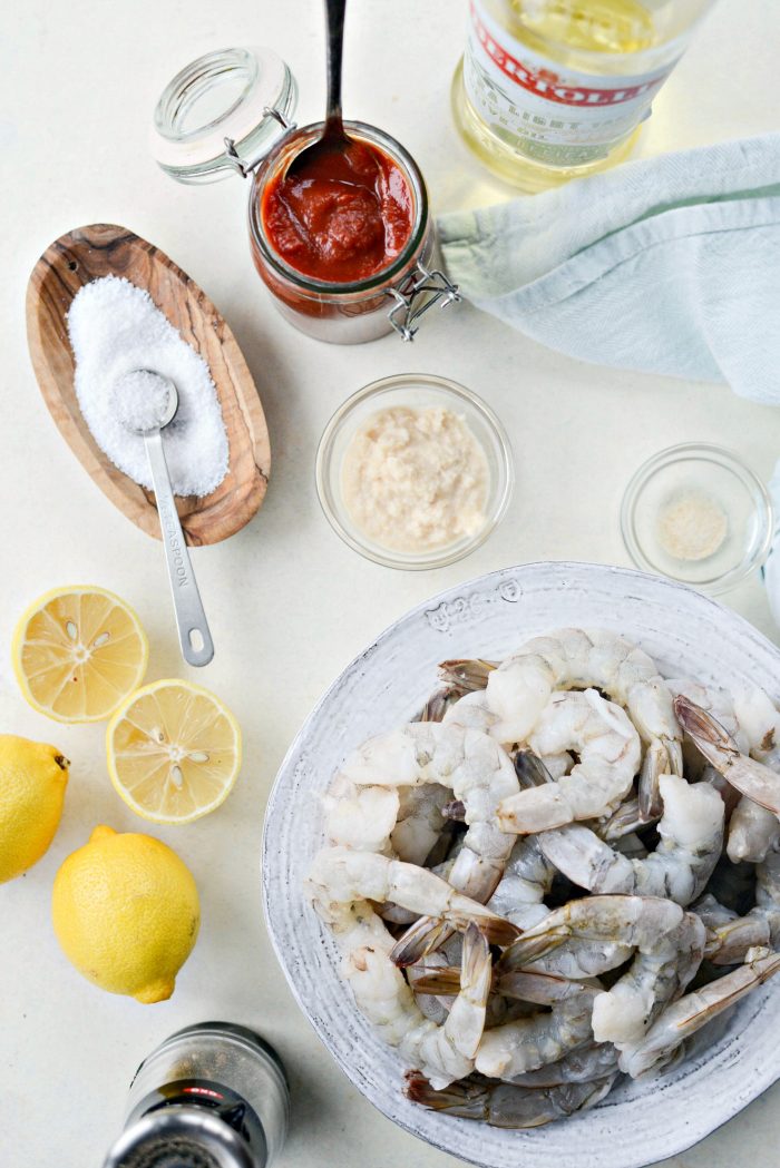 ingredients for Roasted Shrimp with Homemade Cocktail Sauce 