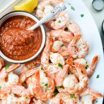 Roasted Shrimp with Homemade Cocktail Sauce l SimplyScratch.com #shrimp #cocktail #easy #appetizer #homemade #holiday #food