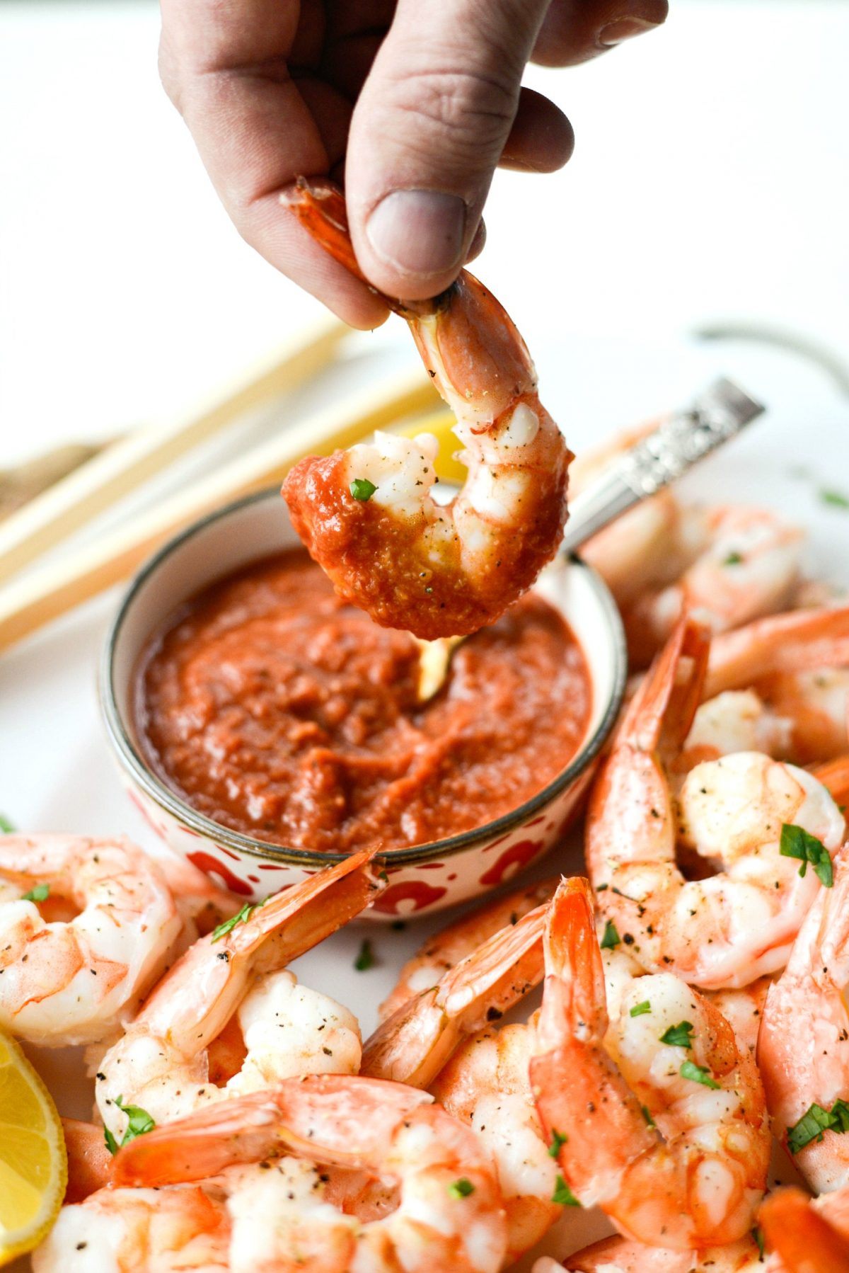 Roasted Shrimp with Homemade Cocktail Sauce 