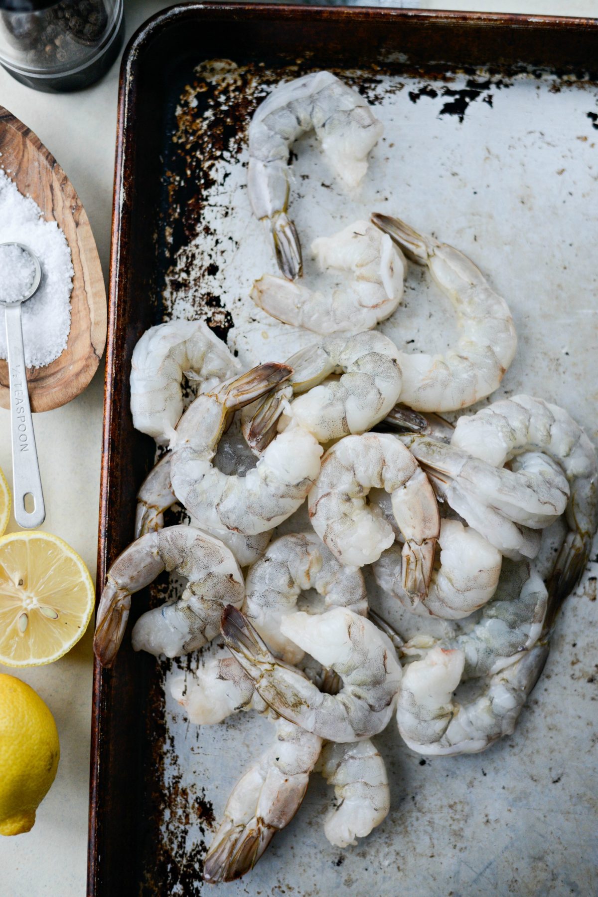 shrimp on a sheet pan