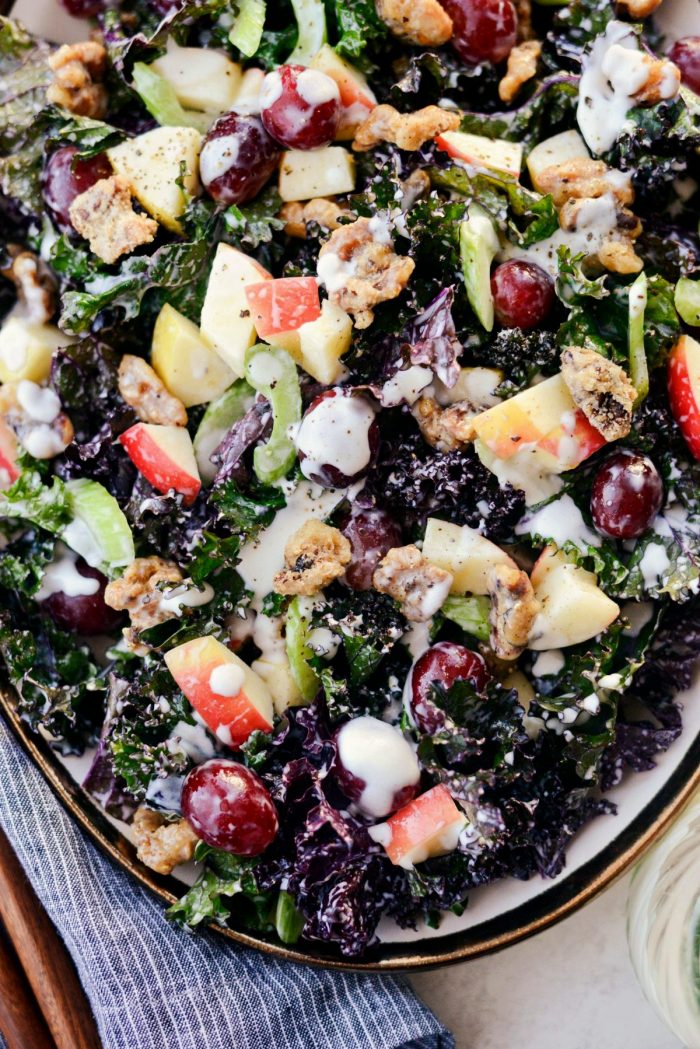 Waldorf Salad with Kale and Candied Walnuts