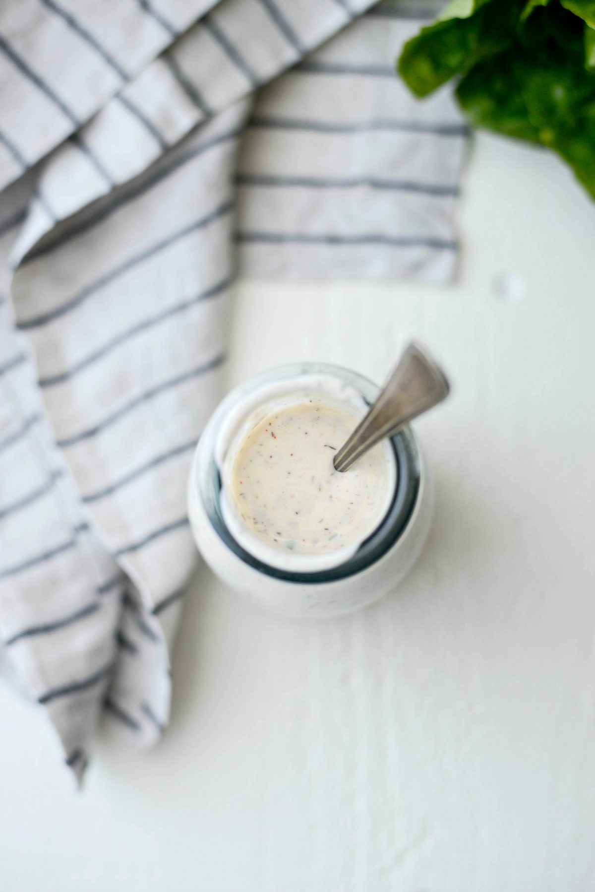 Greek Yogurt Ranch Dressing in jar